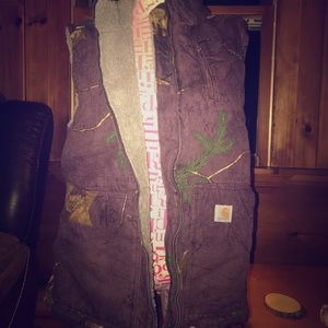 Camo mock neck vest- Sherpa lined